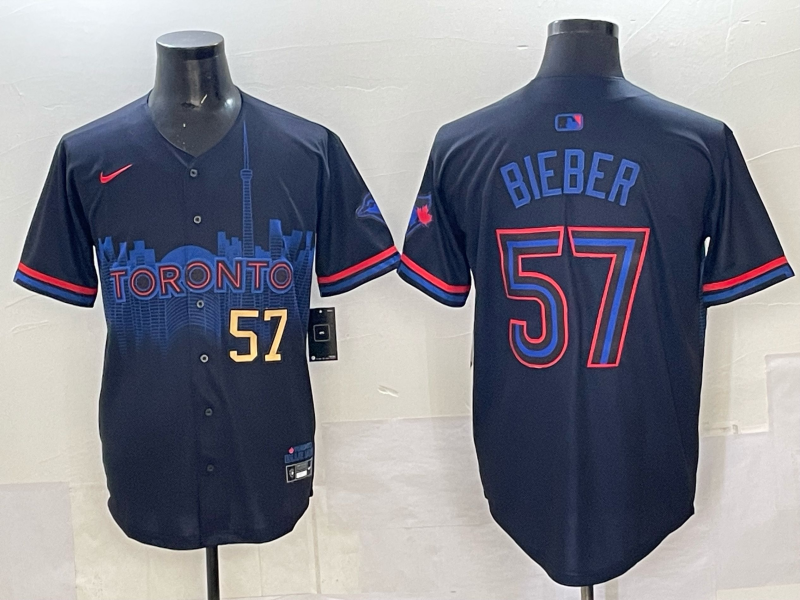 Men 2025 Toronto Blue Jays #57 Bieber Blue Nike MLB Jersey 005